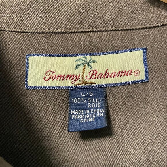 Tommy Bahama 100% Silk Long Sleeve Shirt — Brown, Men’s L - Picture 4 of 5